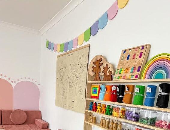 the pastel scallop - fabric bunting